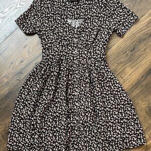 Floral Black and White Dress
